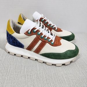 Girotti Size 38 Leather Sneaker  Multicolor Women Fashion Shoes